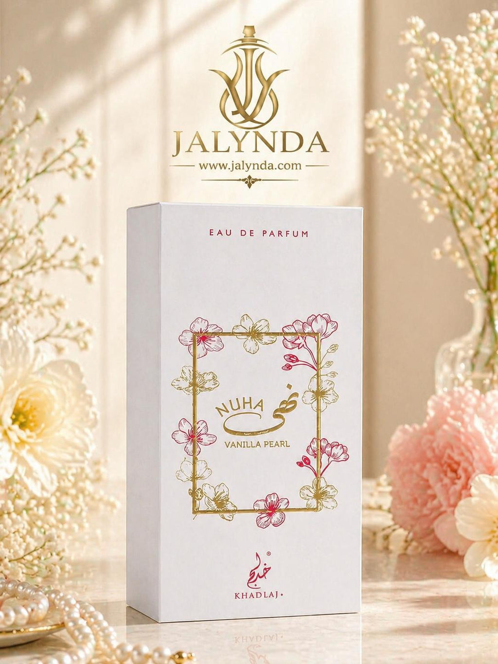 Nuha Vanilla Pearl Khadlaj | Eau de Parfum 85ml | Perfume Arabe Mujer Floral Frutal Gourmand