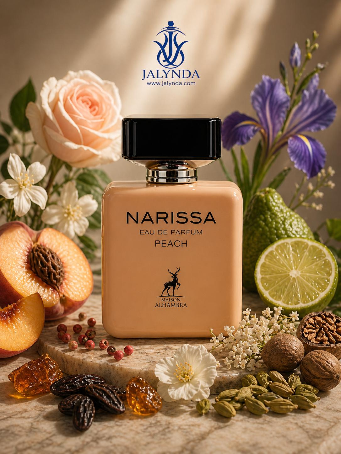 Narissa Peach Maison Alhambra | Eau de Parfum 100ml | Perfume Arabe Mujer Floral Empolvado