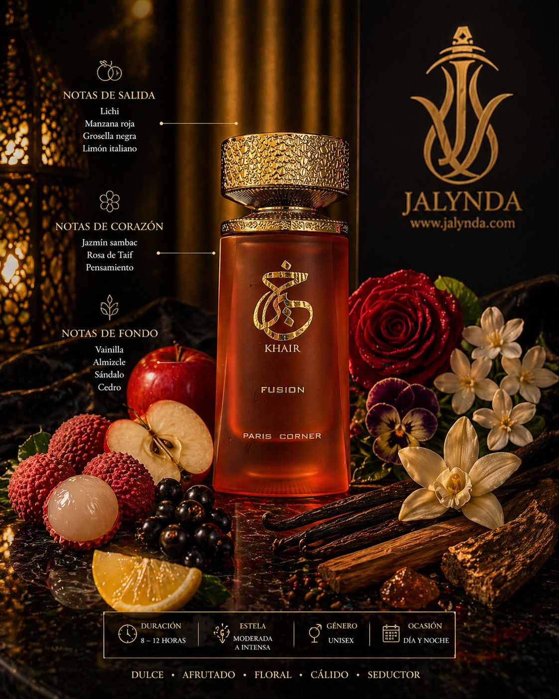 Khair Fusion Paris Corner | Eau de Parfum 100ml | Perfume Arabe Unisex Frutal Floral