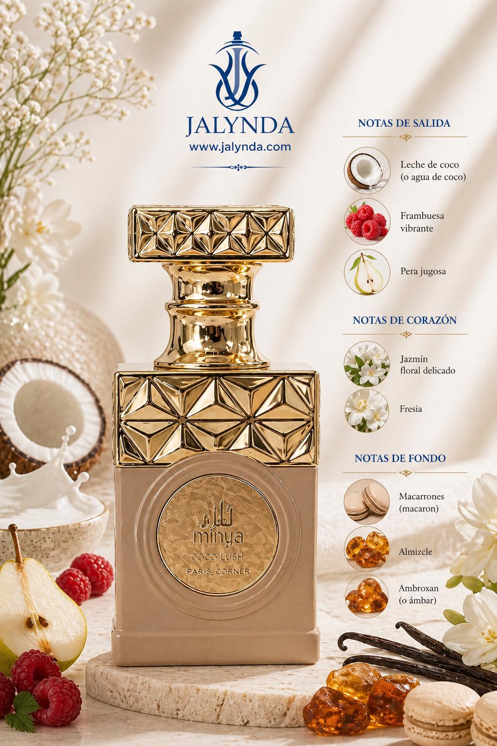 Minya Coco Lush Paris Corner | Eau de Parfum 100ml | Perfume Arabe Unisex Gourmand Tropical