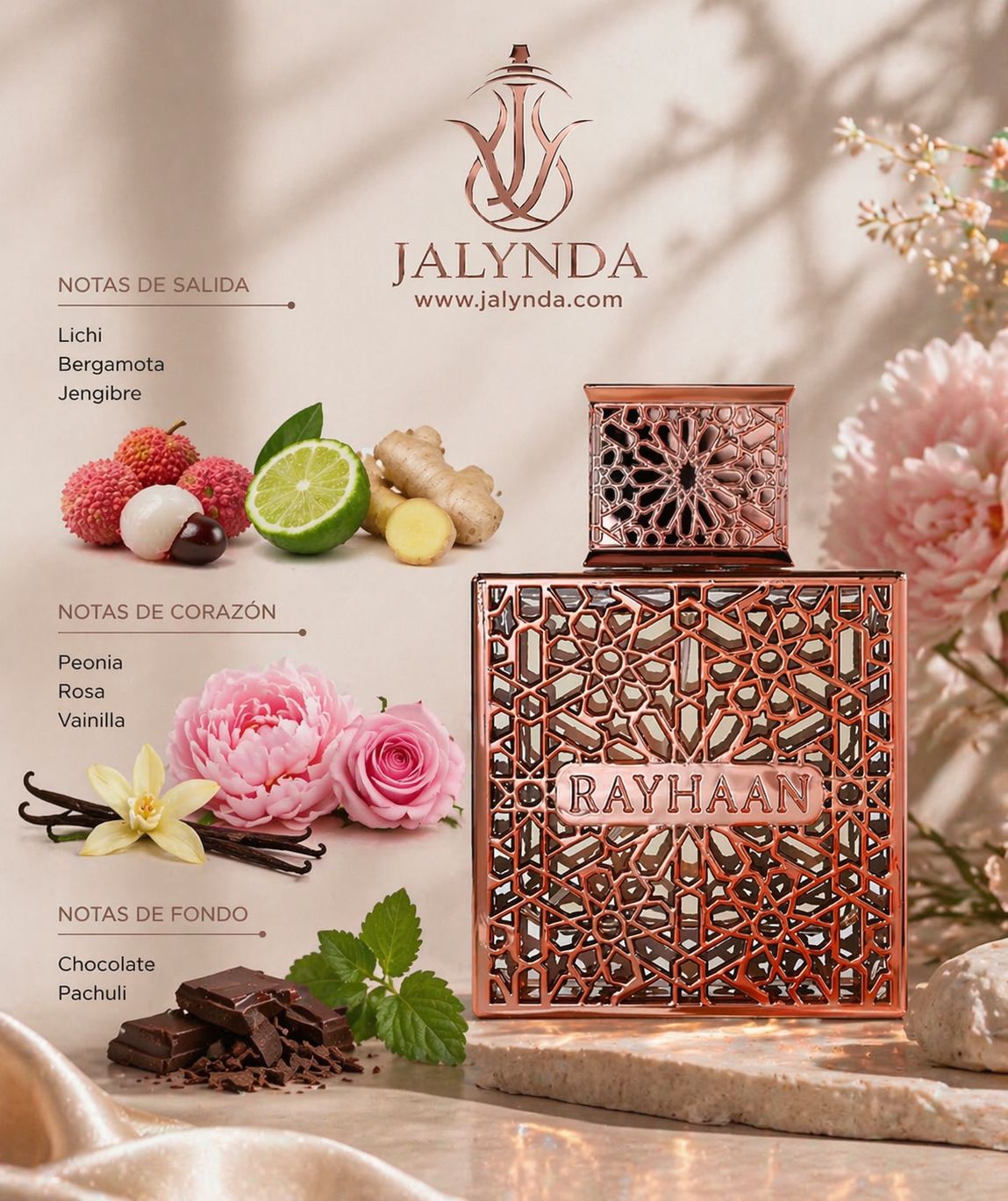 Rayhaan Divine | Eau de Parfum 100ml | Perfume Arabe Mujer Floral Gourmand