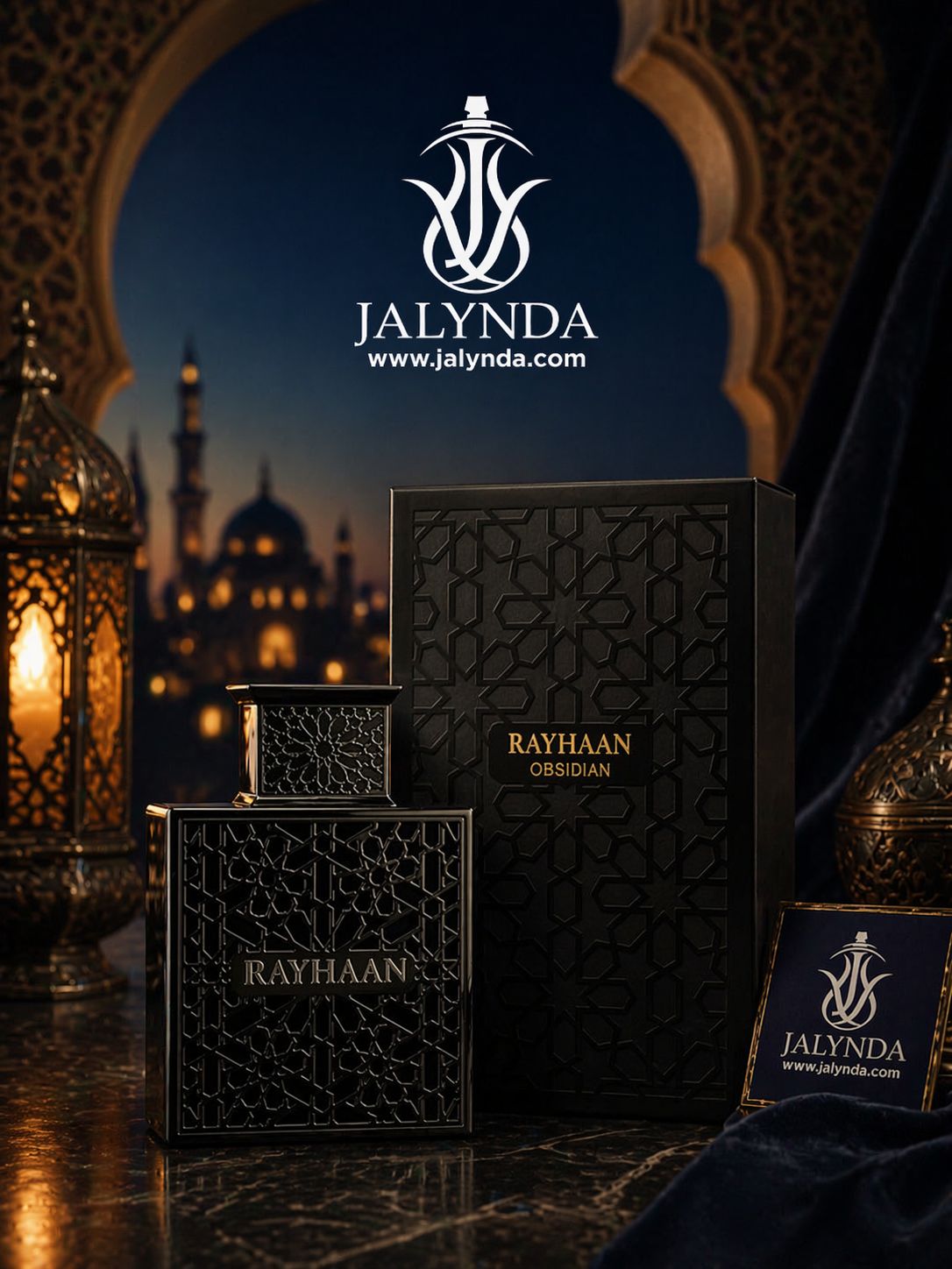 Rayhaan Obsidian | Eau de Parfum 100ml | Perfume Arabe Hombre Amaderado Cuero
