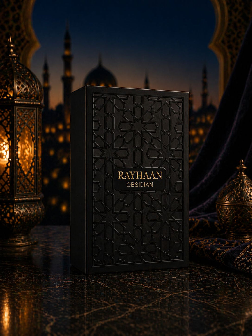 Rayhaan Obsidian | Eau de Parfum 100ml | Perfume Arabe Hombre Amaderado Cuero